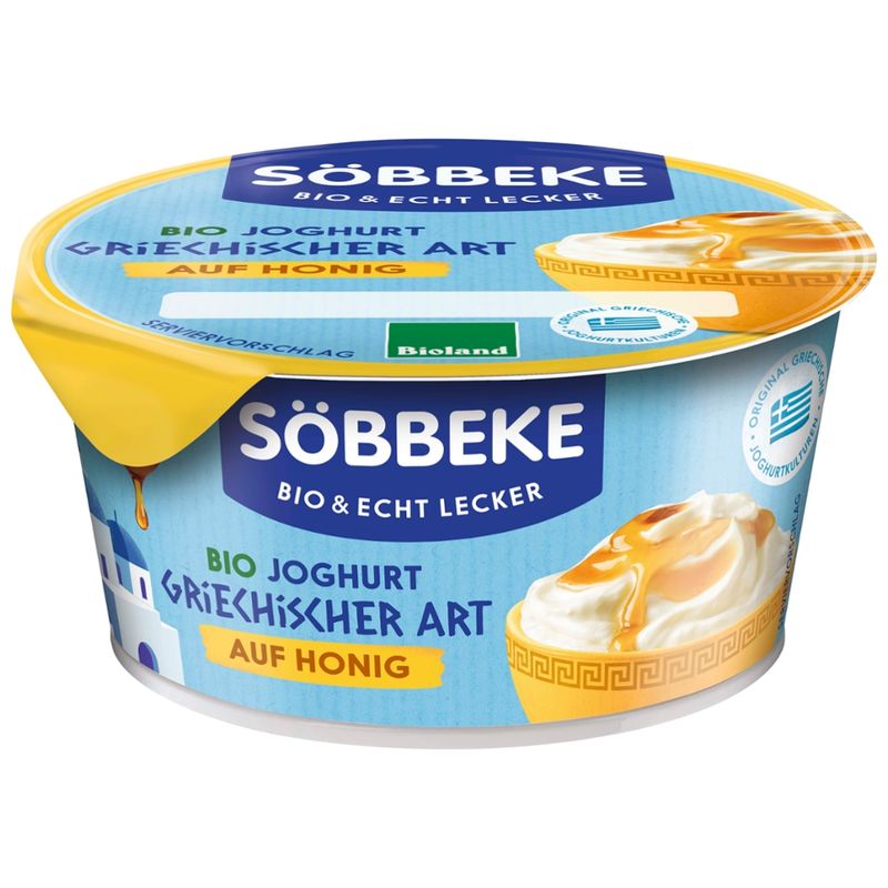 Söbbeke Bio Joghurt griechischer Art auf Honig 10 % Fett 150g - Produktbild