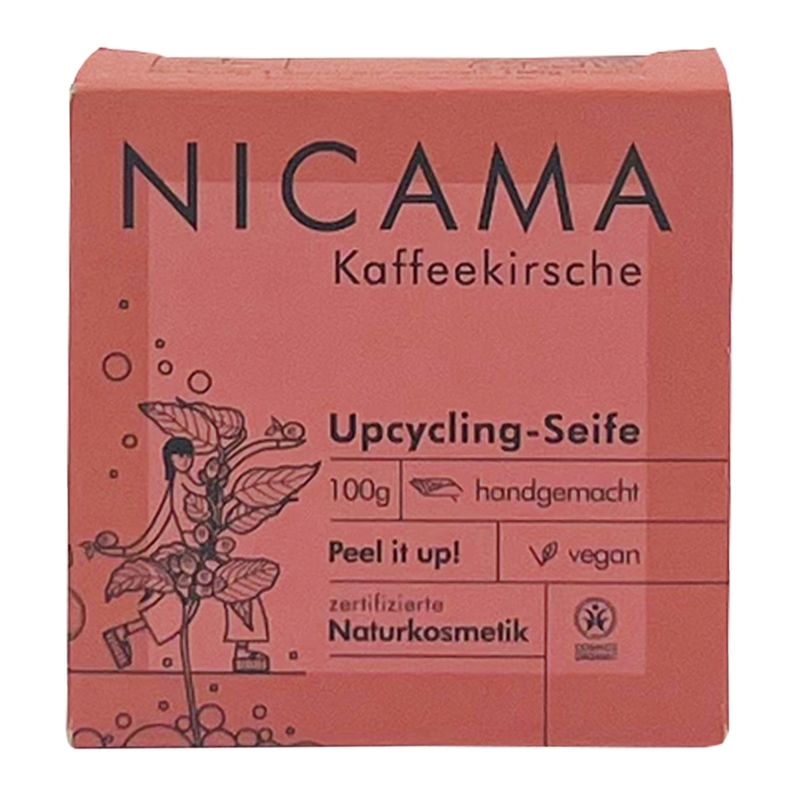 NICAMA NICAMA zertifizierte Bio-Upcyclingseife mit Peelingeffekt - Kaffeekirsche 100g - Produktbild