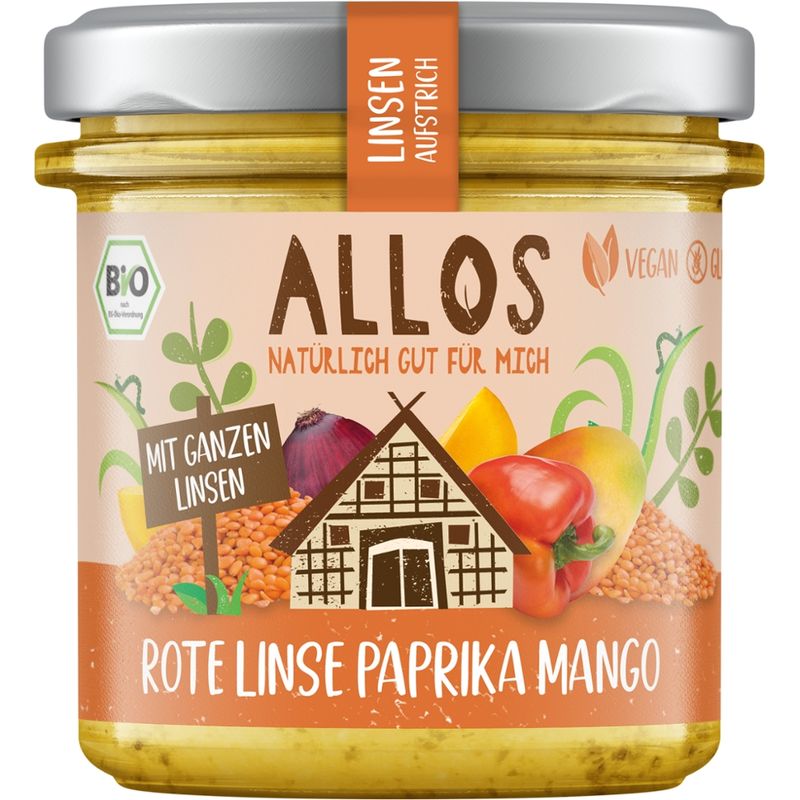 Allos Linsen Aufstrich Rote Linse Paprika Mango - Produktbild