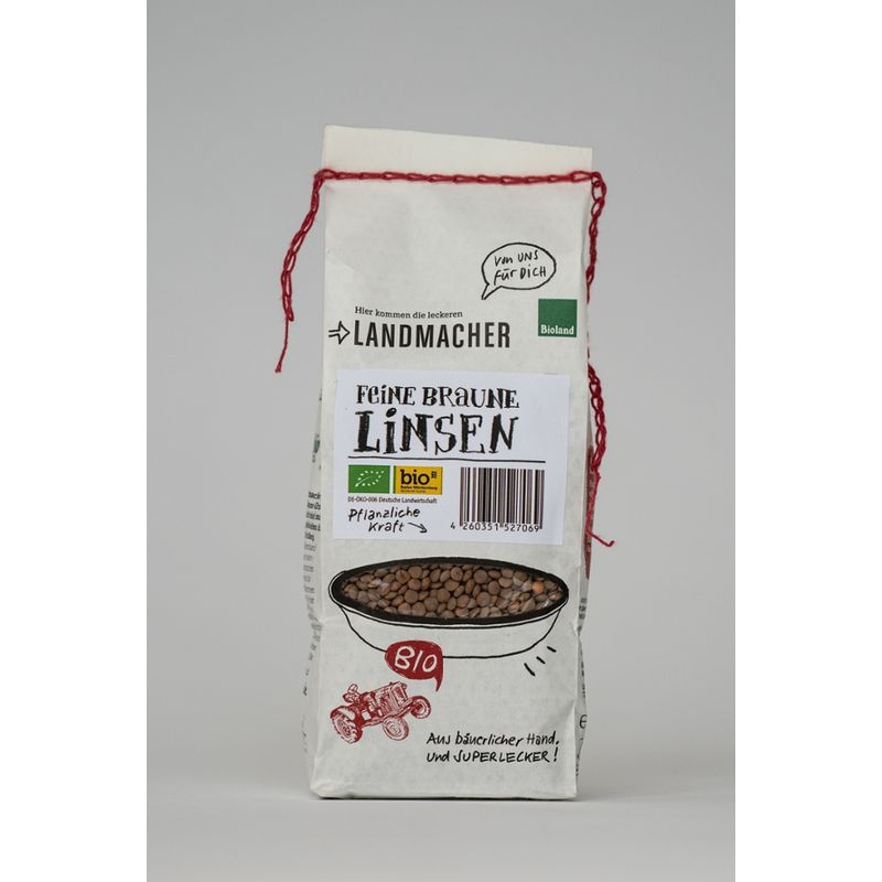 Landmacher Bio-Feine Braune Linsen (500g), Bioland - Produktbild
