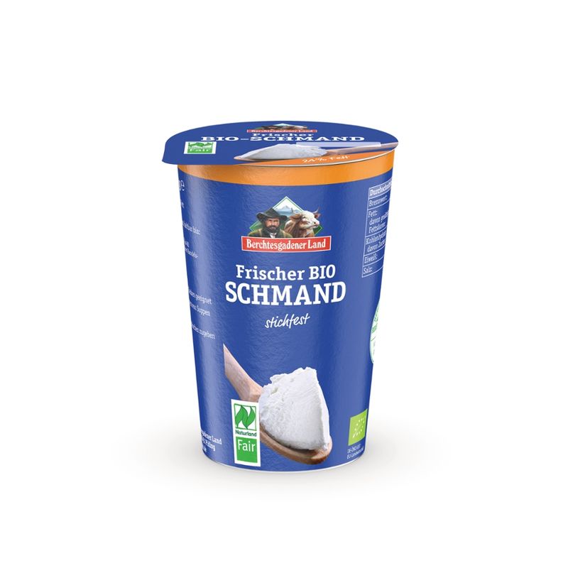 Berchtesgadener Land Bio Frischer Bio-Schmand stichfest 24% 200g NL-Fair - Produktbild