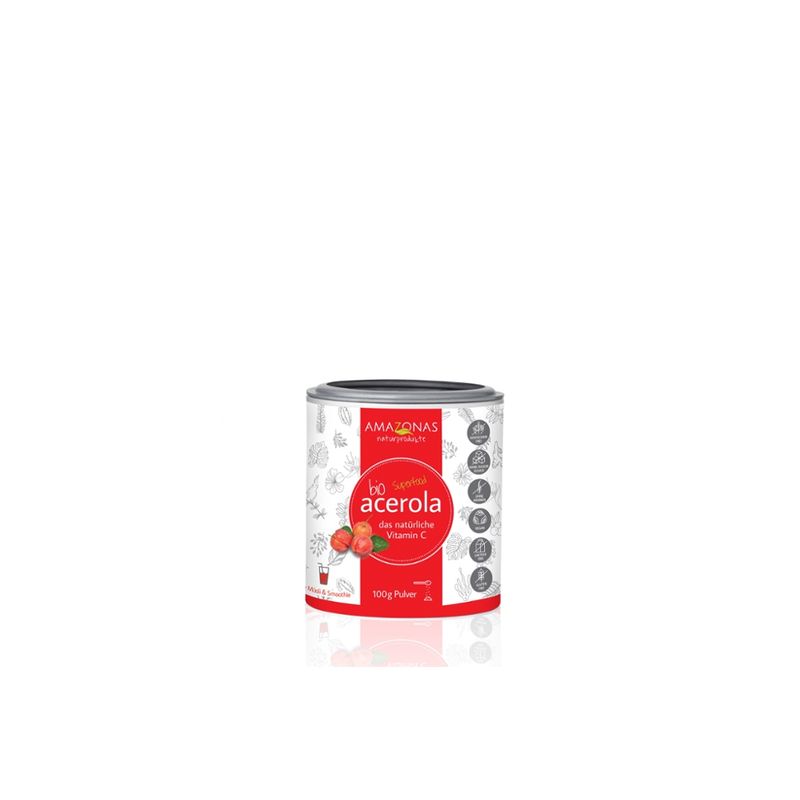 Amazonas Naturprodukte Acerola Pulver Bio mit 17% natürlichem Vitamin C - Produktbild