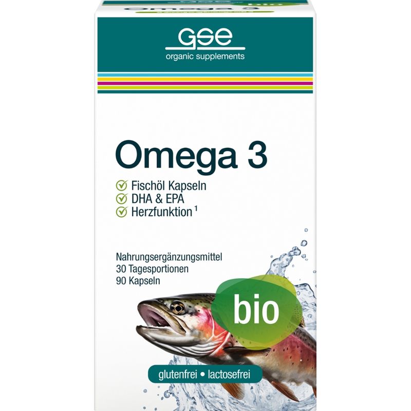 GSE  Omega 3 - Fischöl (Bio), 90 Kapseln à 1080 mg - Produktbild
