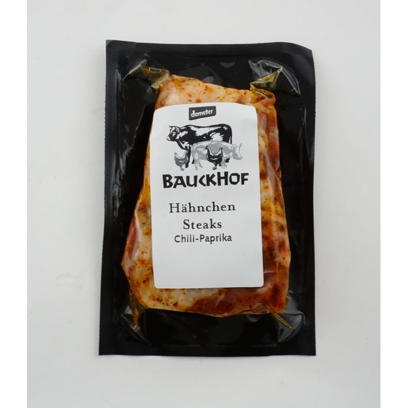 Bauckhof Hähnchenoberkeulen-Steaks Chili-Paprika 2er - Produktbild