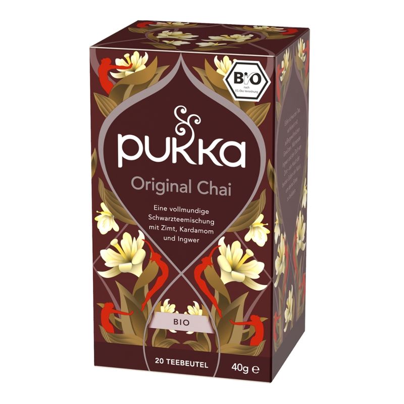 Pukka Pukka Bio-Gewürztee Original Chai, mit  Zimt, Kardamom und Süßholz, 20 Teebeutel - Produktbild