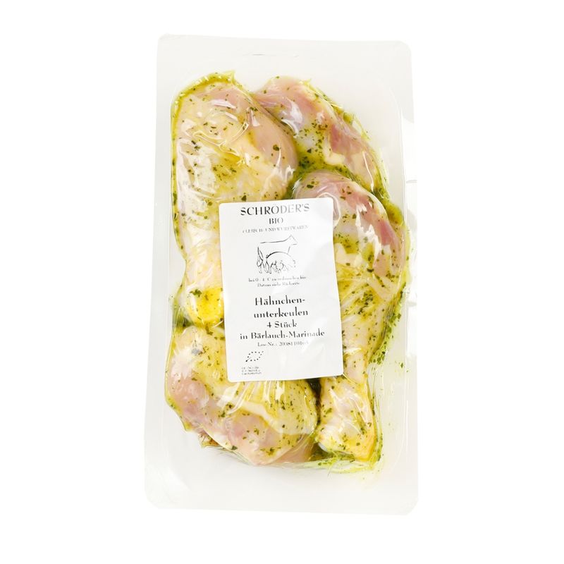 Schröder's Bio Fleisch- und Wurstwaren Hähnchenunterkeule Bärlauch 4er - Produktbild