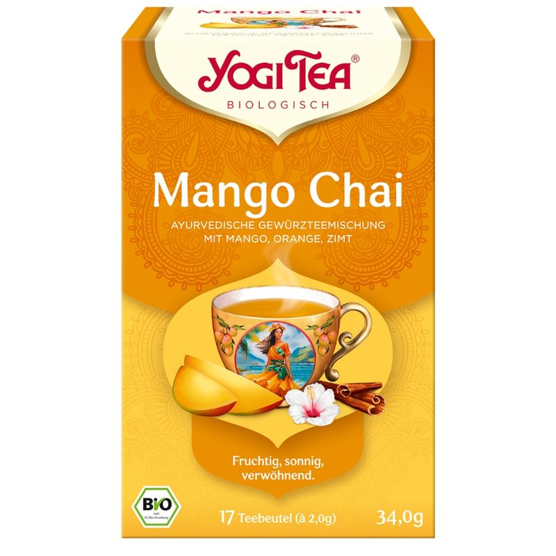 YOGI TEA Yogi Tea® Mango Chai, Bio-Gewürztee mit Mango, Orange und Zimt - Produktbild