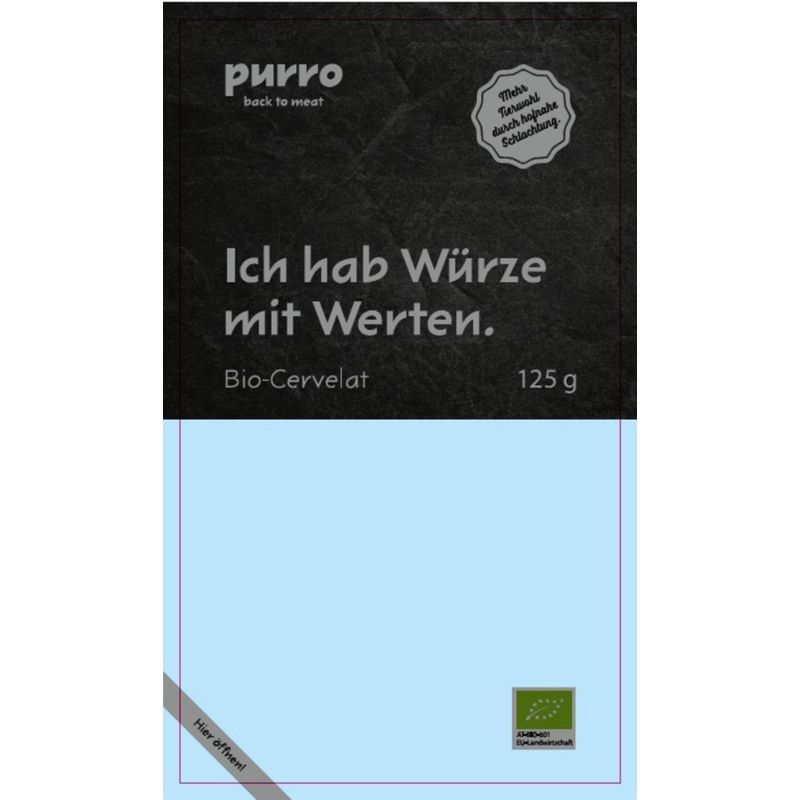 PURRO PUR BIO-Cervelat e125g GS/atmo - Produktbild