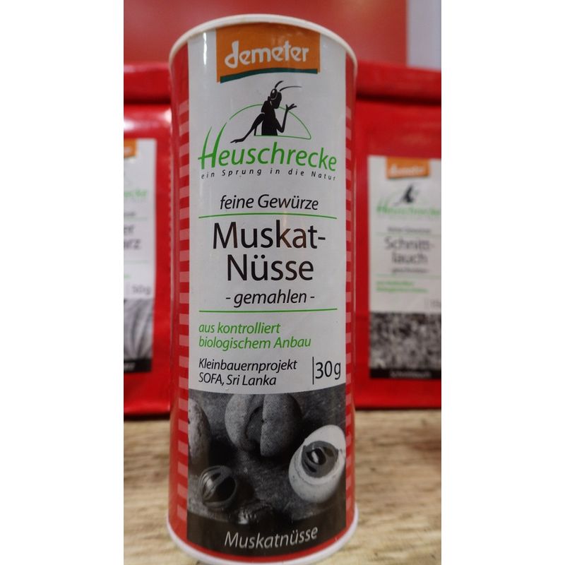 Heuschrecke Muskatnüsse, Demeter, gemahlen, Kleinbauernprojekt SOFA, Sri Lanka - Produktbild