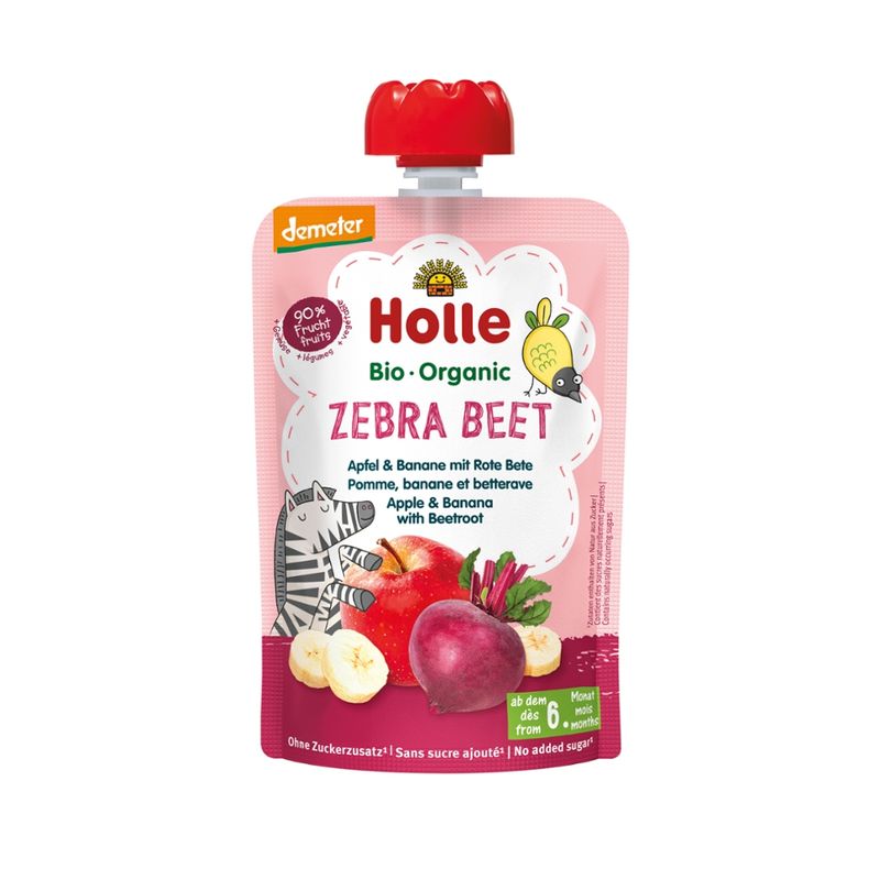 Holle  Zebra Beet - Apfel & Banane mit Rote Bete - Produktbild