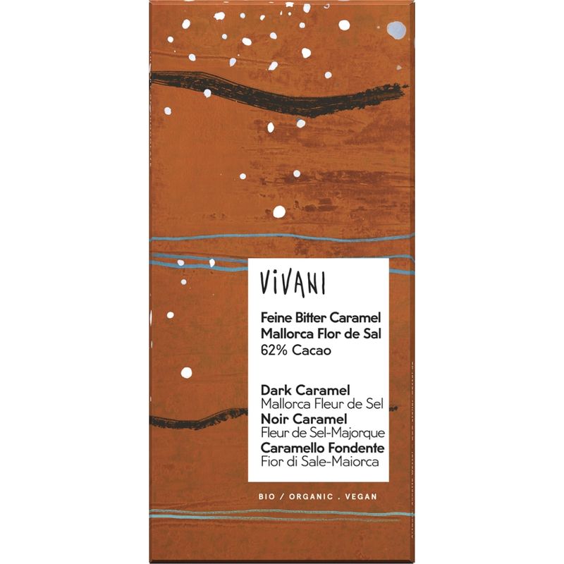 Vivani Feine Bitter Caramel Mallorca Flor de Sal 62% Cacao - Produktbild