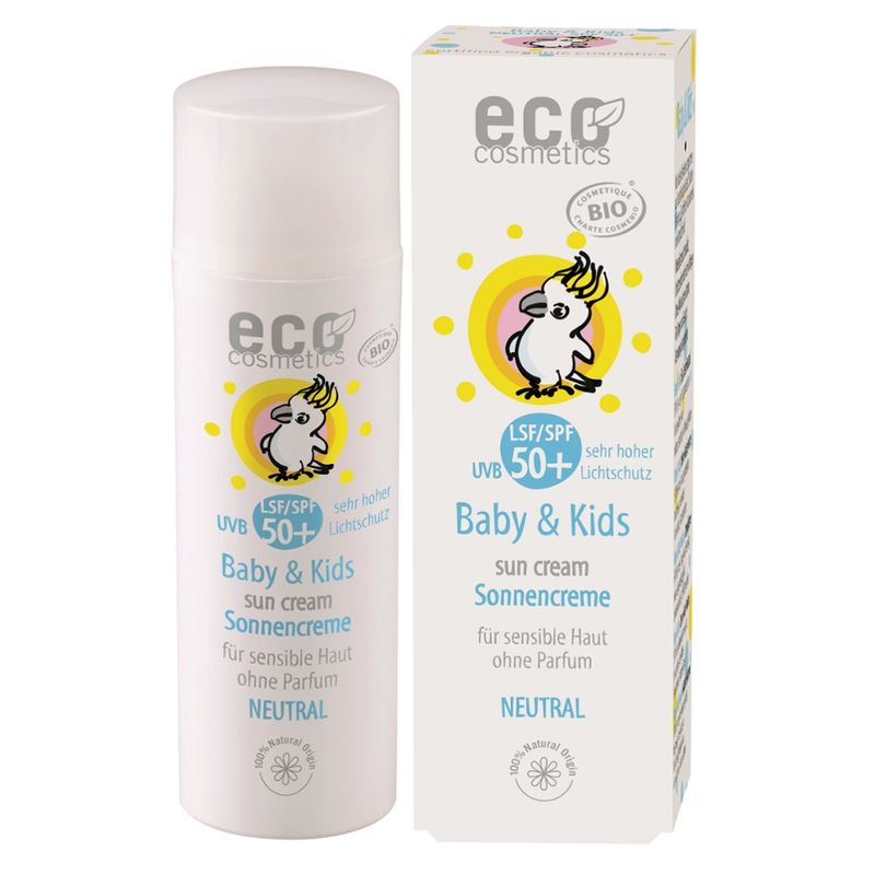 eco cosmetics Baby & Kids Sonnencreme LSF 50+ neutral mit Granatapfel und Sanddorn - Produktbild
