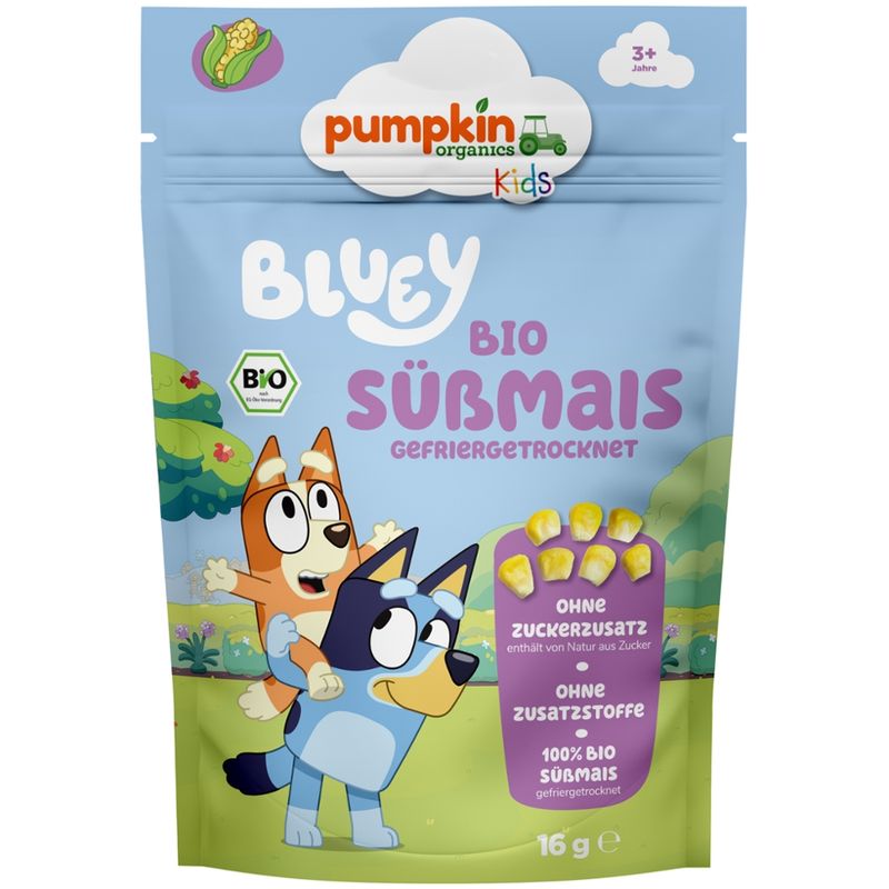 Pumpkin Organics Bluey Bio Süßmais gefriergetrocknet ab 3 Jahre - Produktbild