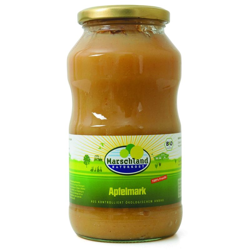 Marschland  Bio-Apfelmark, ungesüßt  720 ml Gl. MARSCHLAND - Produktbild