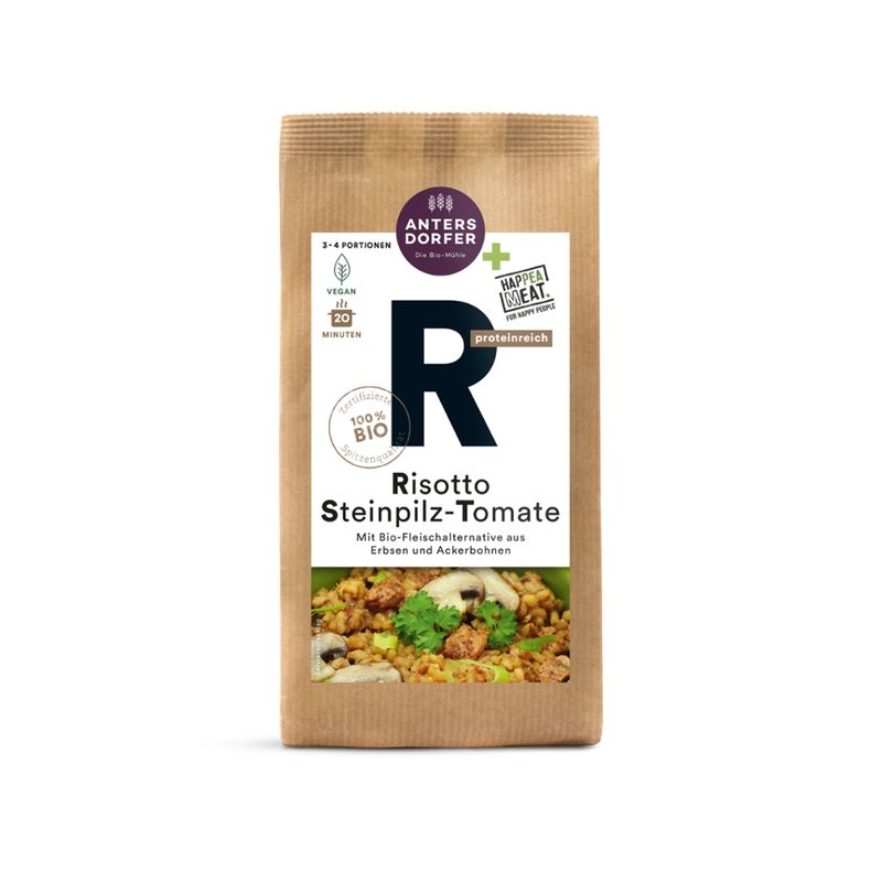Antersdorfer - Die Bio-Mühle Bio Risotto Steinpilz-Tomate mit Bio-Fleischalternative aus Erbsen und Ackerbohnen - Produktbild