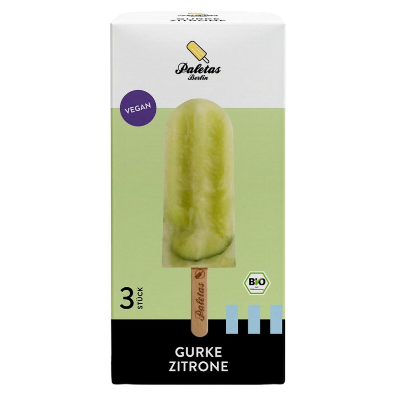 Paletas Berlin  Paletas Multipack Premium Bio Stieleis Gurke Zitrone - Produktbild