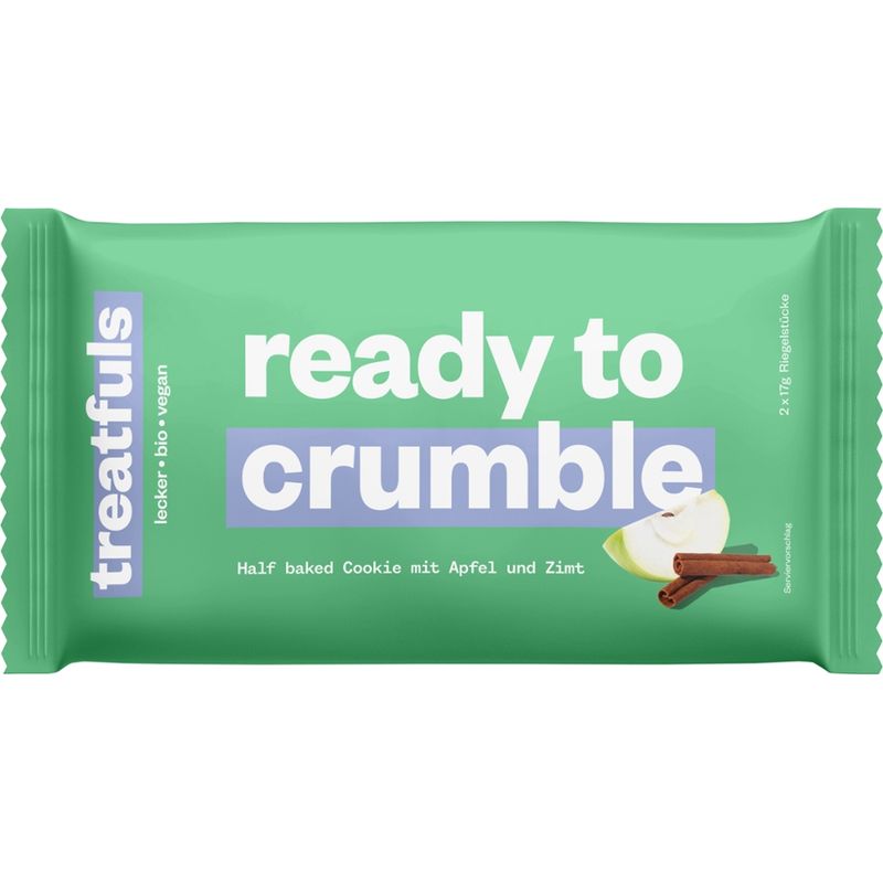 treatfuls treatfuls Bio gefüllte Soft-Baked Apple Crumble Cookies mit Zimt "ready to crumble" - Produktbild
