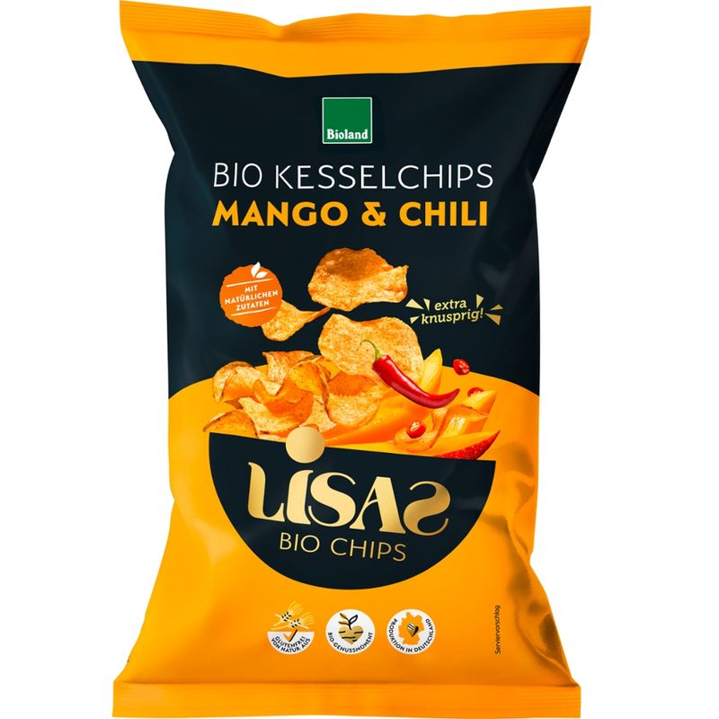 Lisas Bio Chips Lisas Bio-Kesselchips Mango & Chili 115g - Produktbild