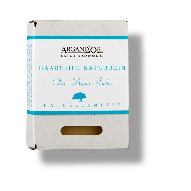ARGAND´OR Haarseife Naturrein - Olive - Argan - Jojoba. Handgesiedete Bio-Naturseife, plastikfrei, vegan, mit Bio-Ölen - Produktbild