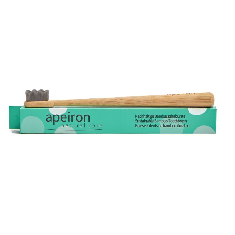 Apeiron Apeiron Finident Bambus-Zahnbürste, schwarz - Produktbild