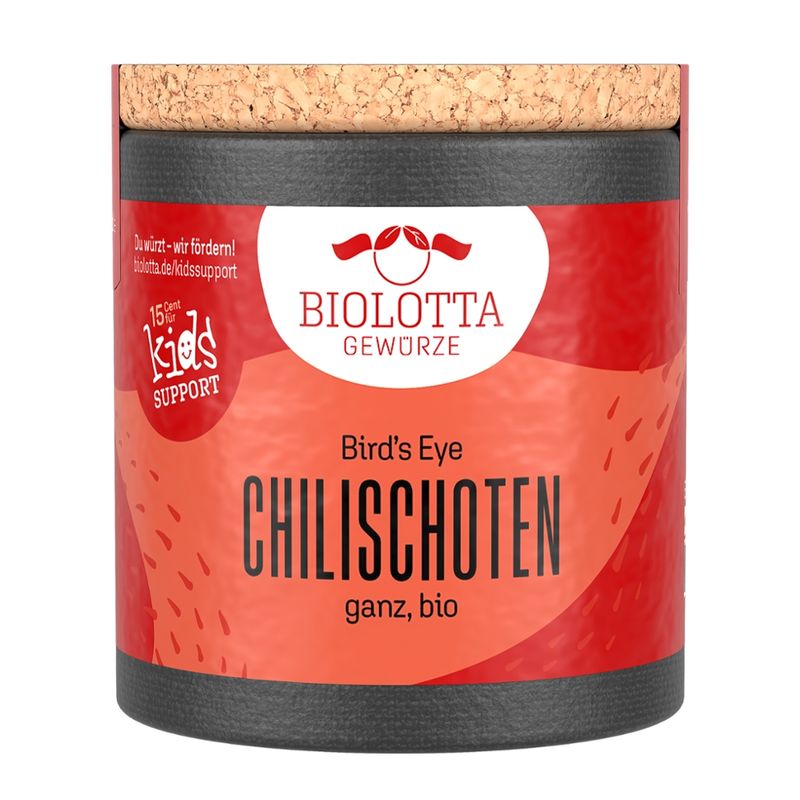 Biolotta Biolotta Korkdose Chilischoten "Bird Eye Chili" ganz, bio - Produktbild