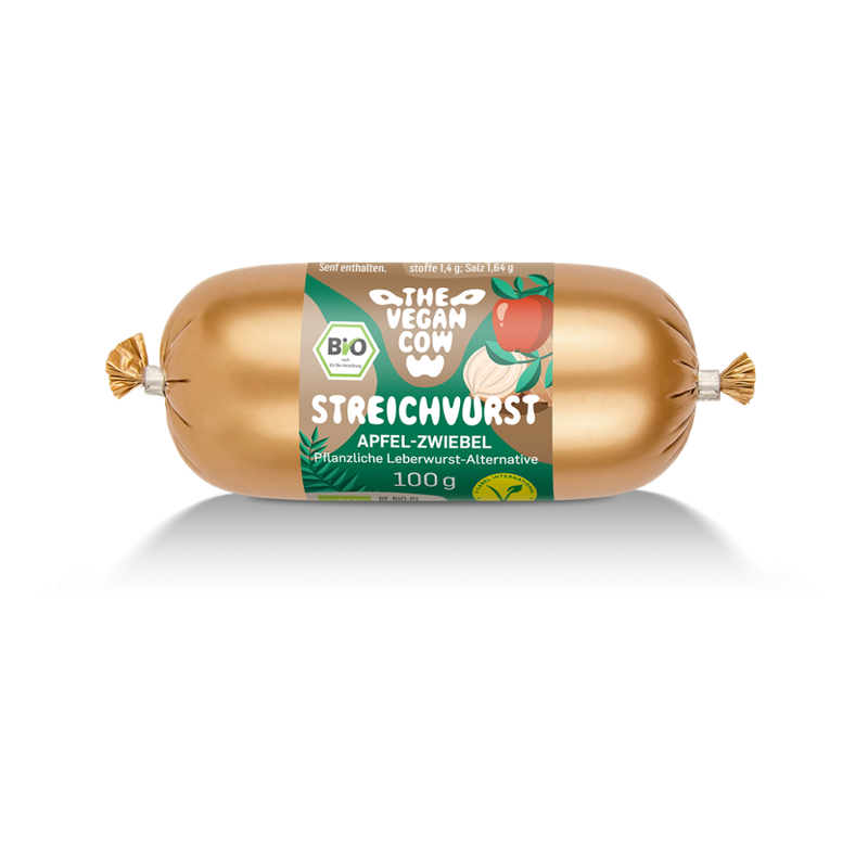 THE VEGAN COW Streichvurst Apfel-Zwiebel 100g - Produktbild