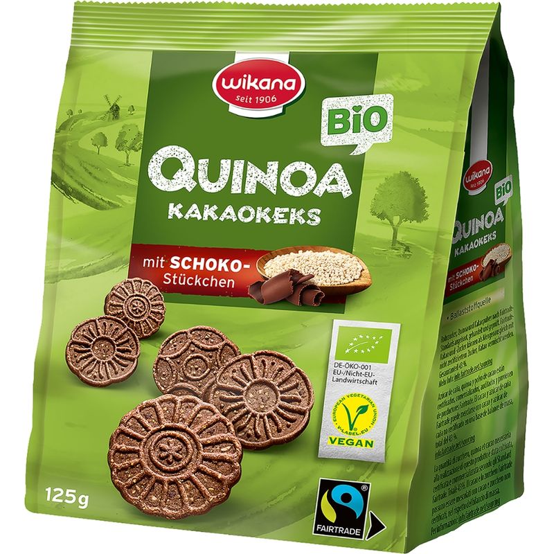 Wikana Bio Quinoa Kakaokeks mit Schoko-Stückchen, 125 g - Produktbild