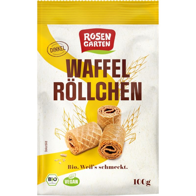 Rosengarten Dinkelwaffelröllchen 100g BIO - Produktbild