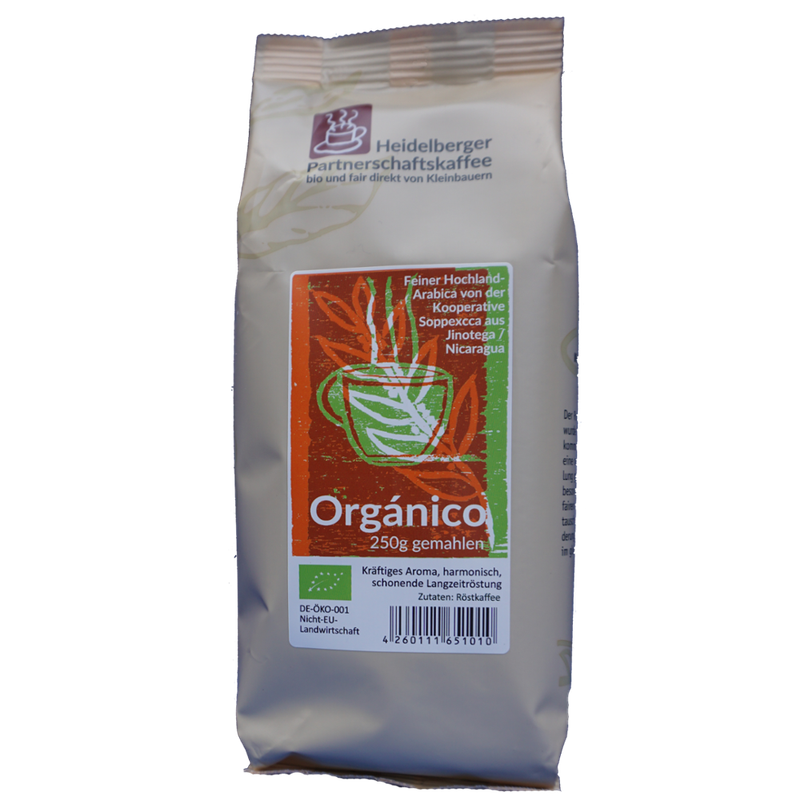 Heidelberger Partnerschaftskaffee Organico 250g gemahlen - Heidelberger Partnerschaftskaffee - Produktbild