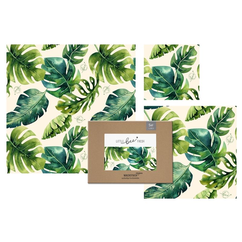 little bee fresh Veganes Wachstuch "L"- 35x35 cm - Jungle grün - Produktbild