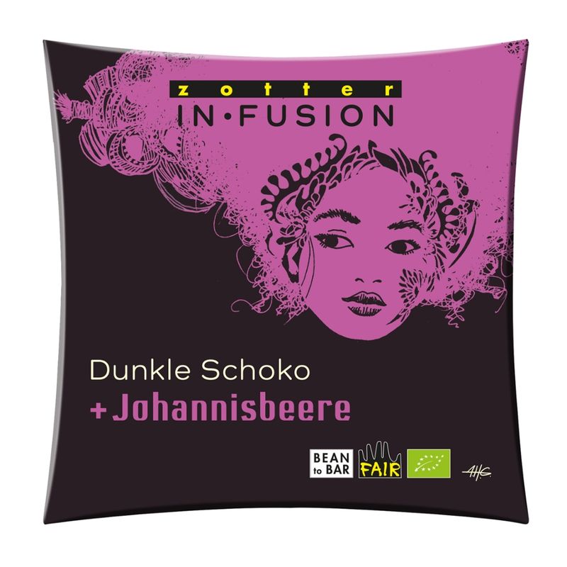 Zotter Schokolade Dunkle Schoko + Johannisbeere - Produktbild