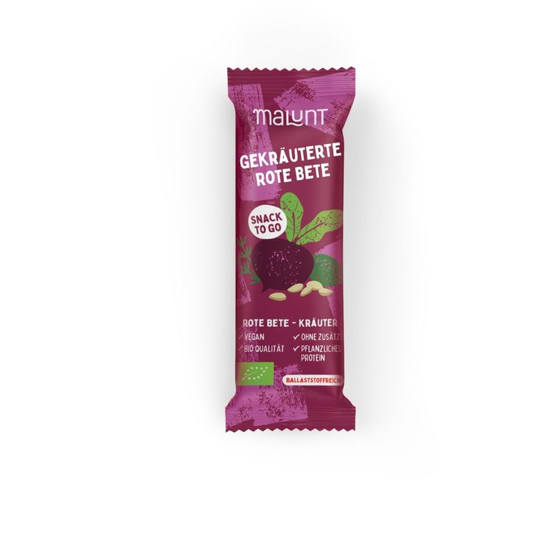 malunt malunt Bio Gemüse-Riegel Gekräuterte Rote Bete - Rote Bete Kräuter - Produktbild