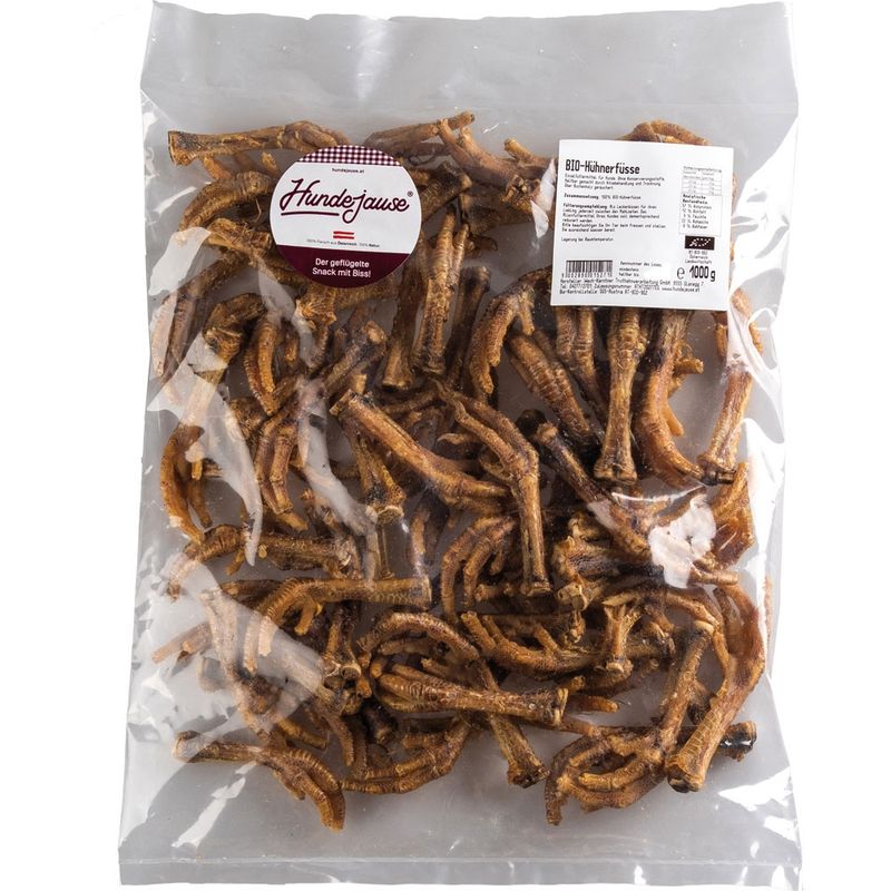 Hundejause Hundejause Bio-Hühnerfüße Hundeleckerli BigPack 1 kg - Produktbild
