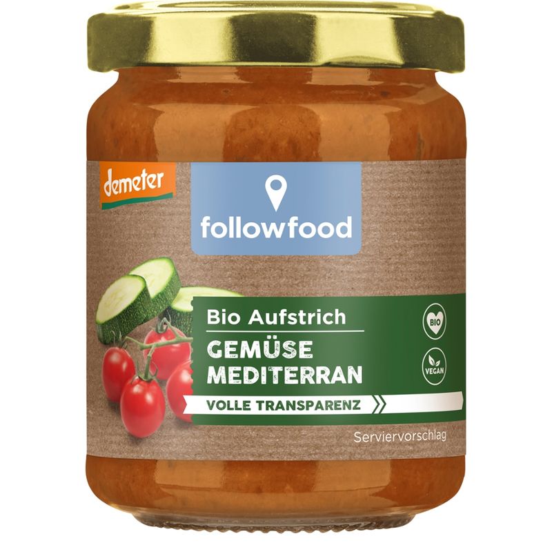 followfood Bio Aufstrich Gemüse mediterran vegan - Produktbild