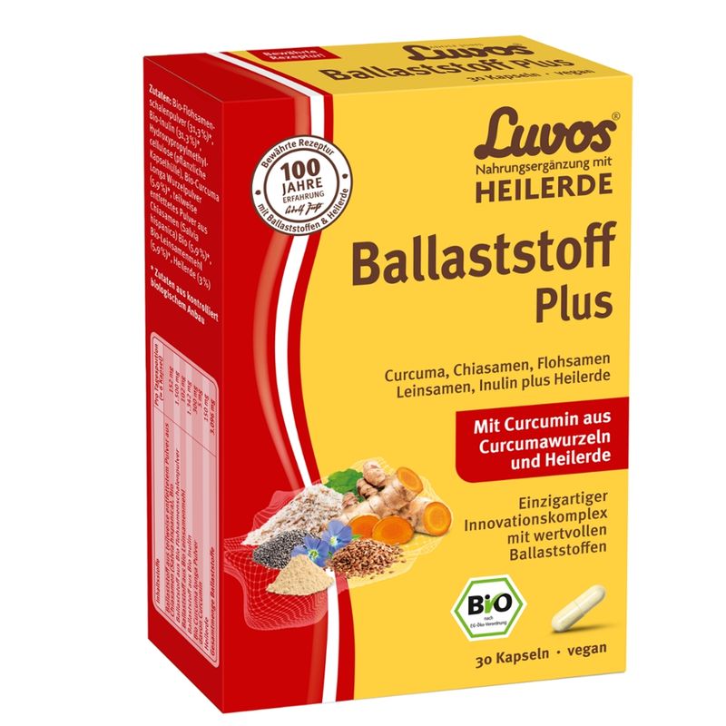 Luvos Nahrungsergänzung mit Heilerde Luvos Ballaststoff Plus Kapseln - Produktbild
