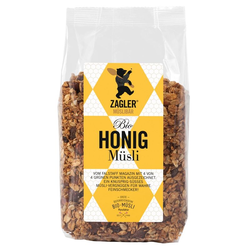 ZAGLER MÜSLIBÄR ZAGLER Bio-Honigmüsli 1000g, knusprig gebaken - Produktbild