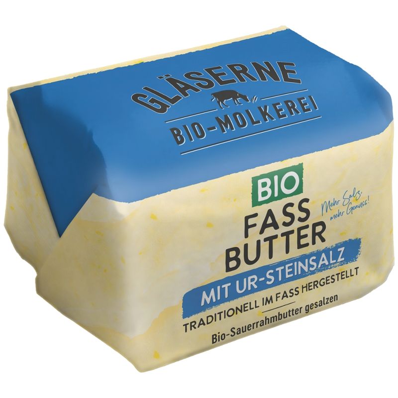 Gläserne Molkerei GM Bio Fassbutter gesalzen, Sauerrahm 250g - Produktbild