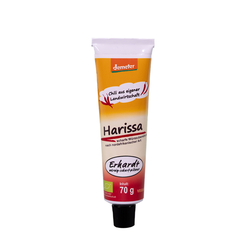 Erhardt würzig • scharf • pikant Demeter Harissa Tube 70g - Produktbild