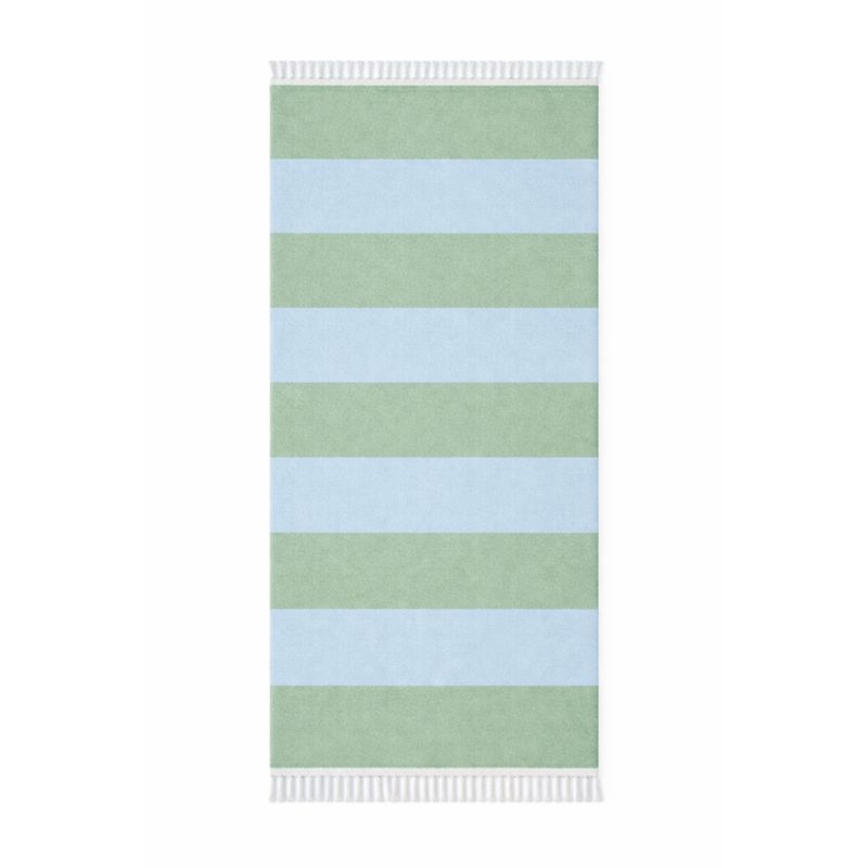 LIVING CRAFTS Strandtuch 1387 green/turquoise striped 180x90 - Produktbild