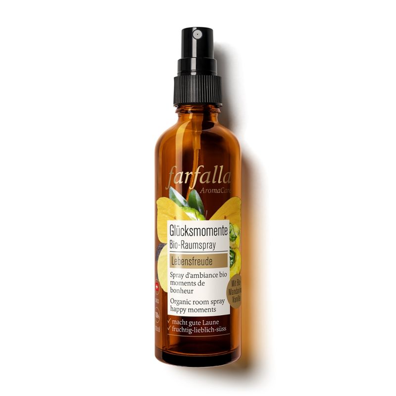 farfalla Lebensfreude, Vanille-Mandarine, Glücksmomente Bio-Raumspray, 75ml - Produktbild