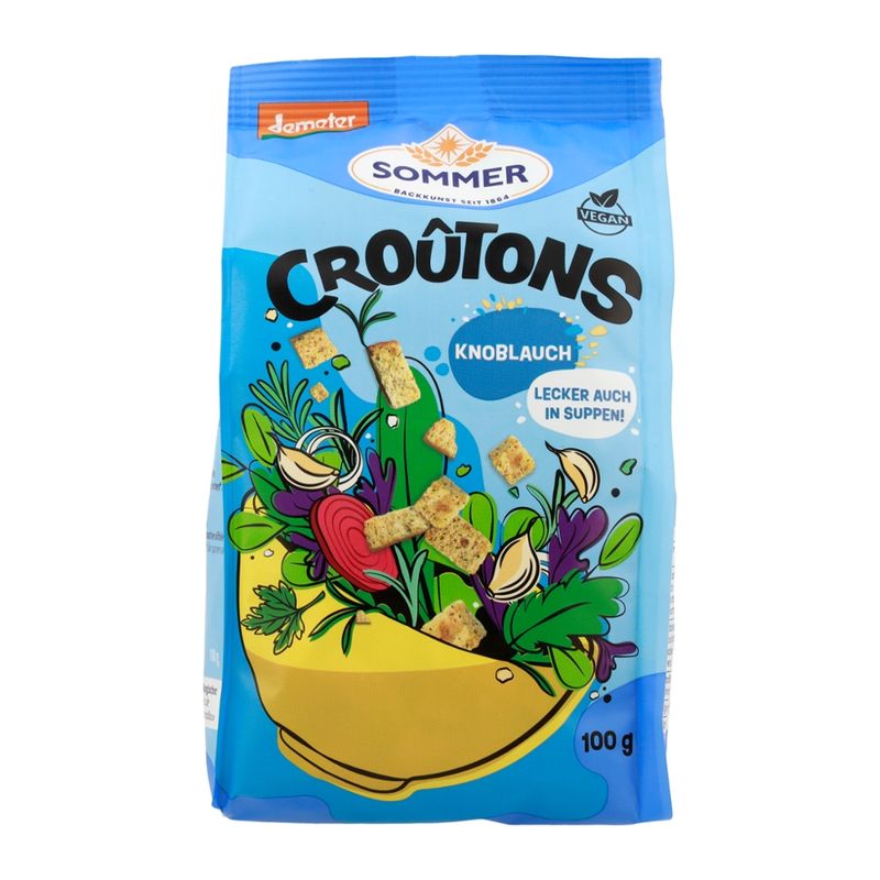 SOMMER BACKKUNST SEIT 1864 Croutons Knoblauch Geröstete Brotwürfel - Produktbild