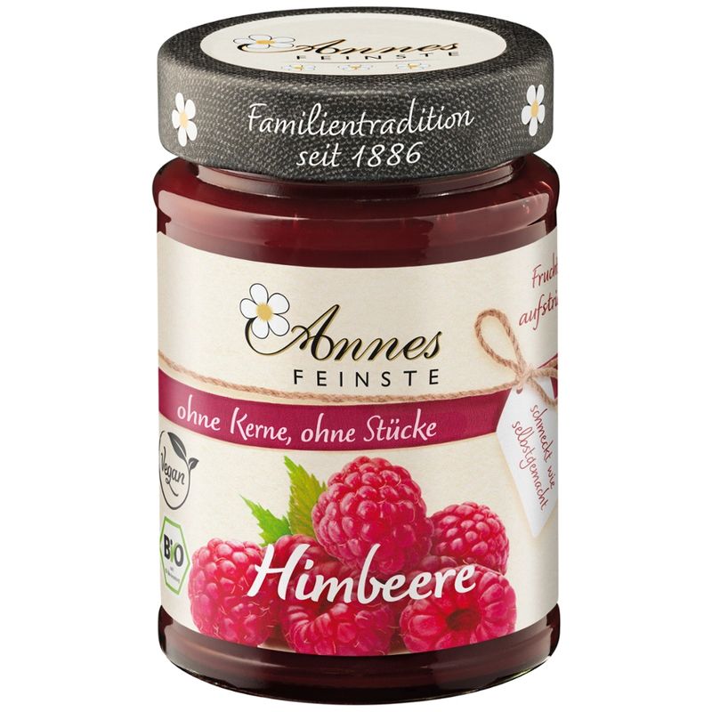 Annes Feinste Annes Feinste Bio Himbeer Fruchtaufstrich, fein passiert - Produktbild