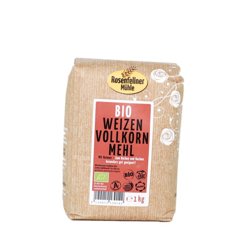 Rosenfellner Mühle & Naturkost Bio Weizenvollkornmehl 1kg - Produktbild