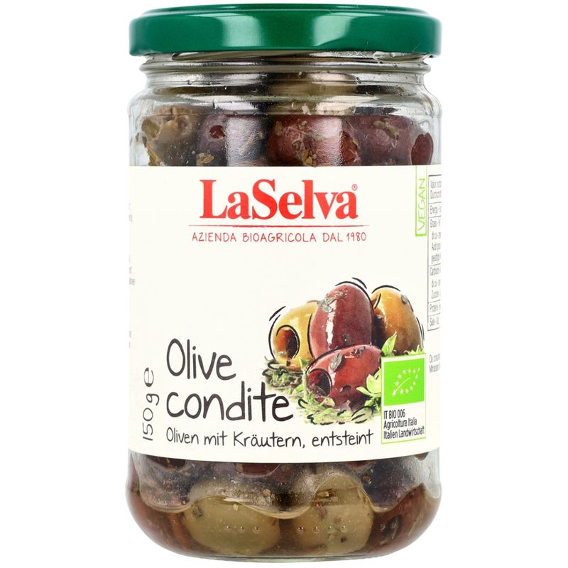 LaSelva Oliven mit Kräutern, entsteint - Produktbild