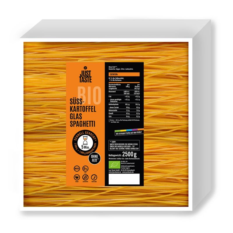 Just Taste Just Taste Bio Süsskartoffel Glas Spaghetti - Produktbild