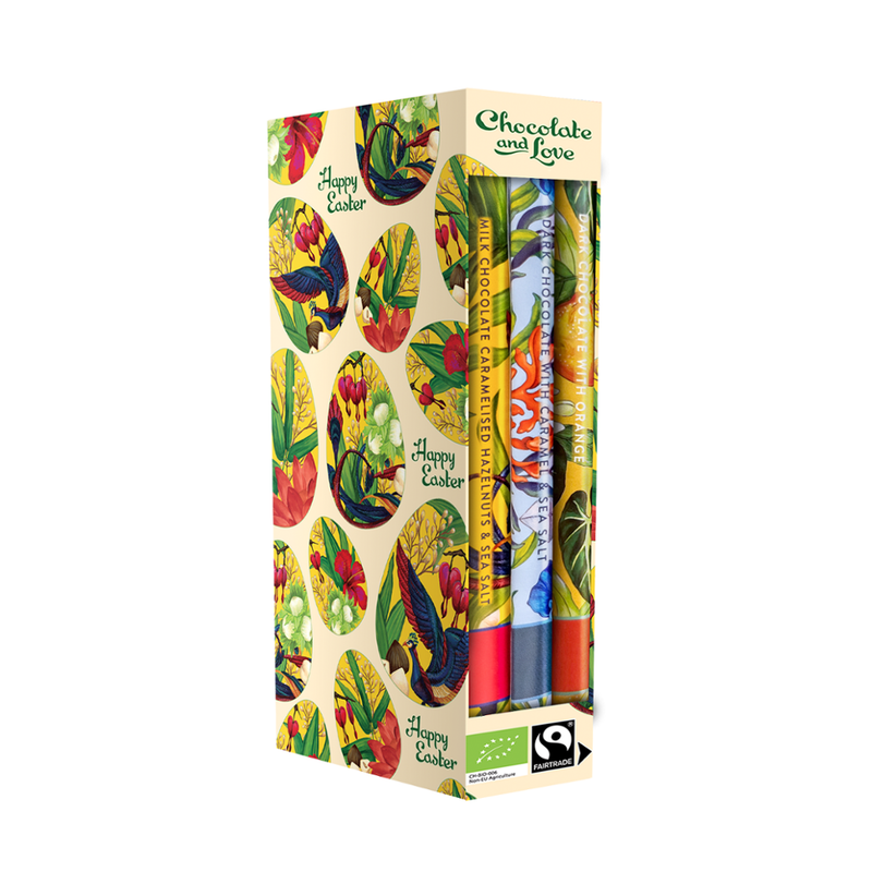 Chocolate and Love Limited Easter Library Box containing 3 x 80g Bars - Produktbild