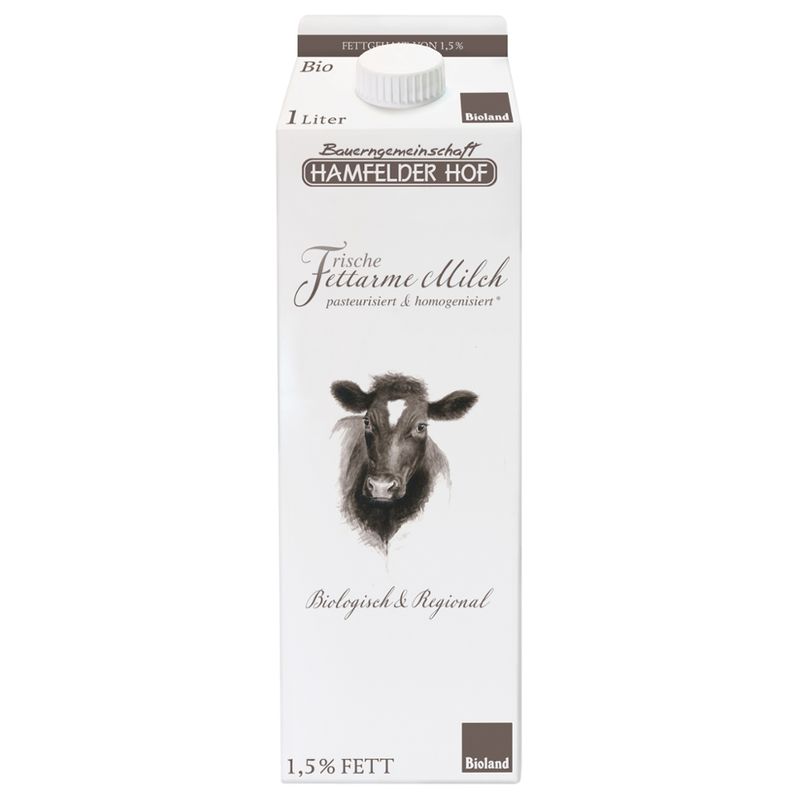 Hamfelder Hof Frische fettarme Milch, 1,5% Fett, homogenisiert - Produktbild