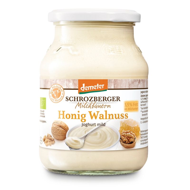 Schrozberger Milchbauern Joghurt mild Honig/Walnuss 500g - Produktbild