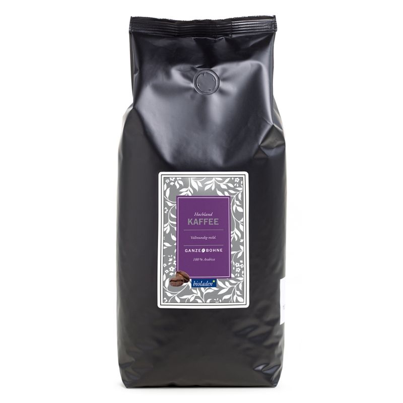bioladen Hochlandkaffee ganze Bohne - Produktbild