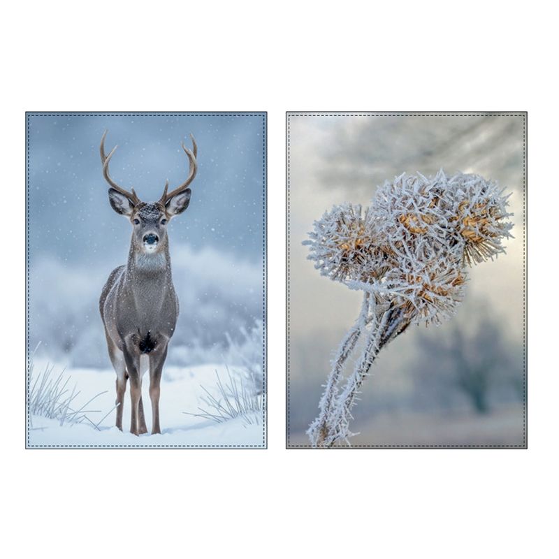 LIVING CRAFTS Küchenhandtuch 1400, 2er Pack, deer/frozen plant, 50X70 cm - Produktbild